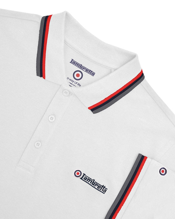 Lambretta Triple Tipped Polo White