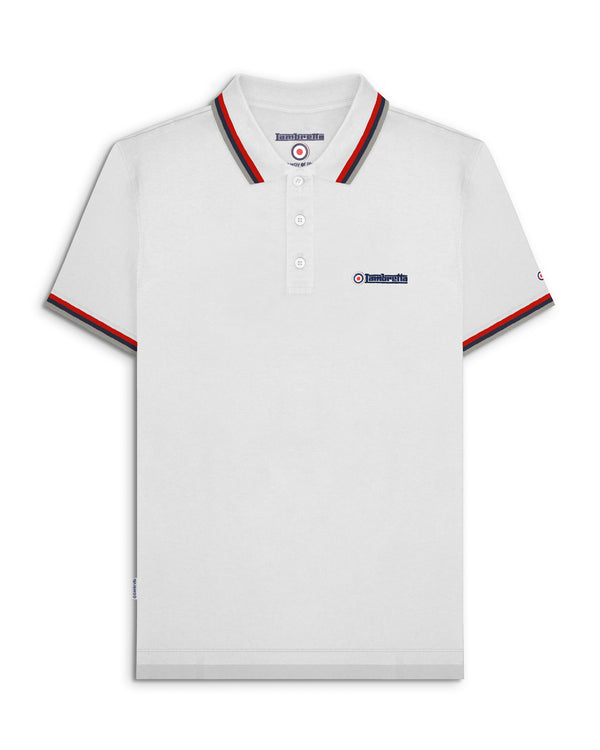 lambretta Triple Tipped Polo White/Red/Navy/Grey