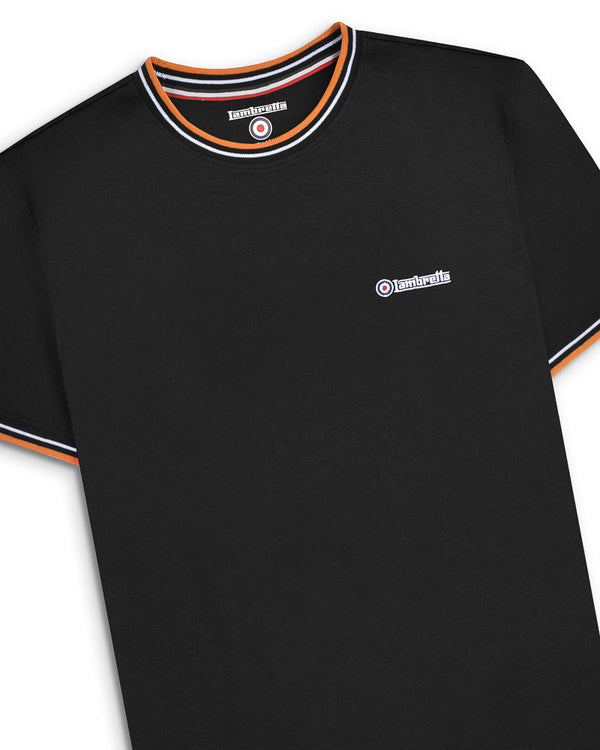 Lambretta Twin Tipped Pique Tee Black