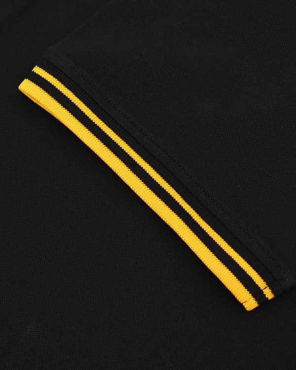 Lambretta Twin Tipped Pique Tee Black/Gold