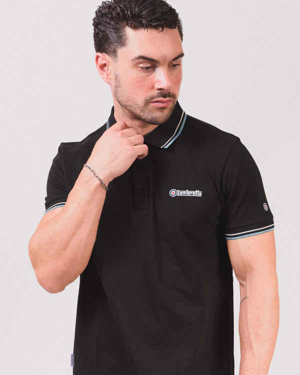 Lambretta Twin Tipped Polo Black