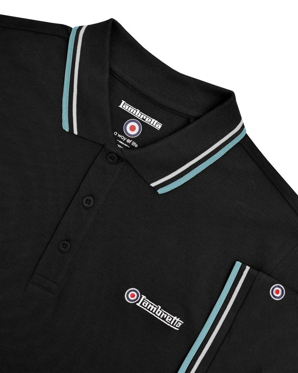 Lambretta Twin Tipped Polo Black