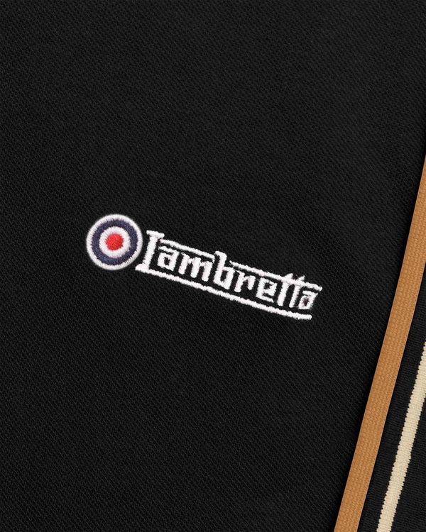 Lambretta Twin Tipped Polo Black/Wood Ash/Tobacco