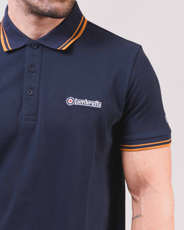 Lambretta Twin Tipped Polo Dark Navy