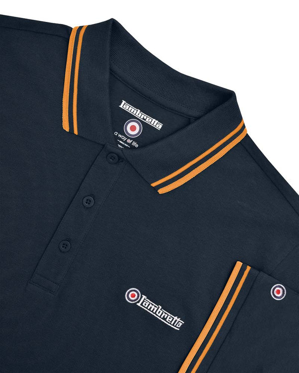 Lambretta Twin Tipped Polo Dark Navy