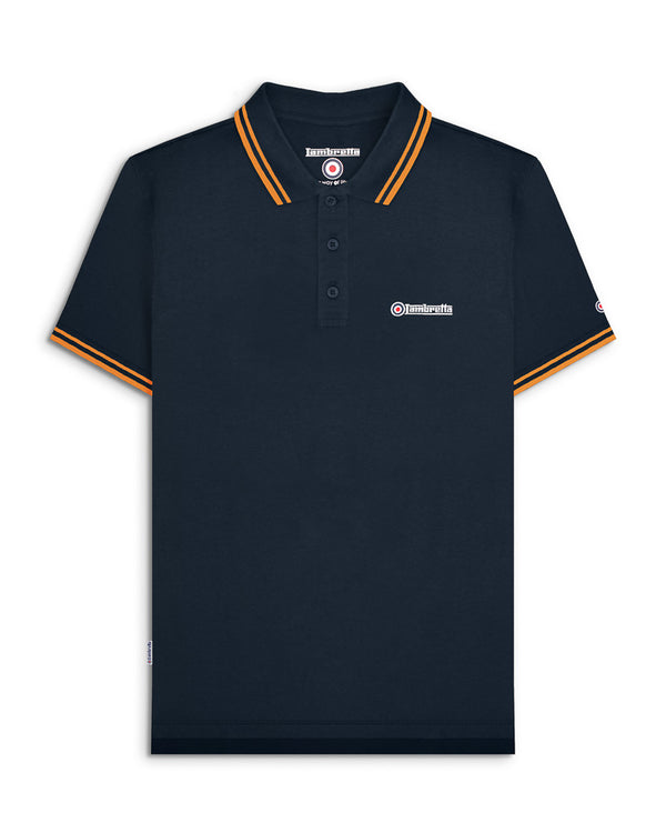lambretta Twin Tipped Polo Dark Navy