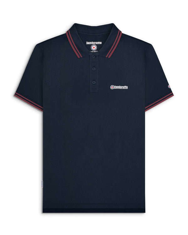 lambretta Twin Tipped Polo Dark Navy