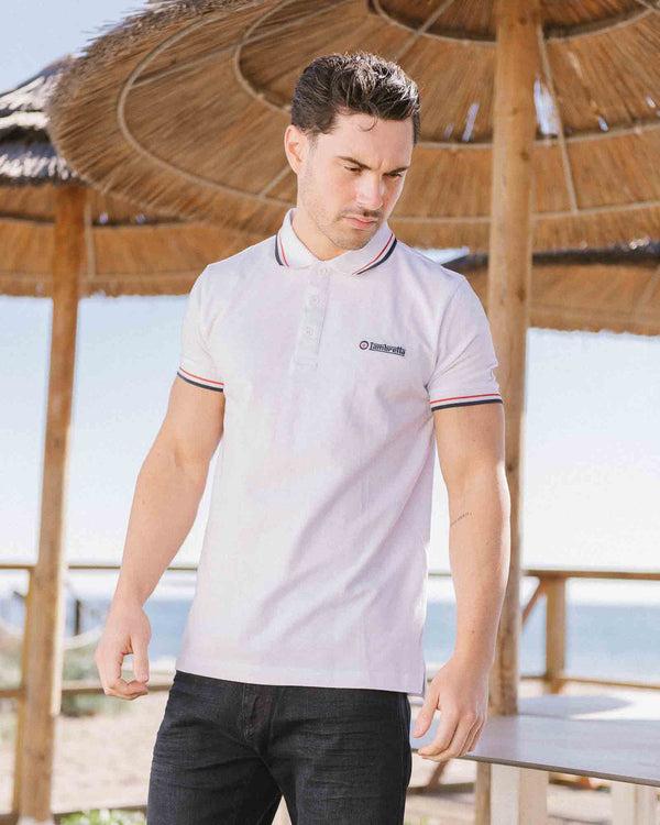 Lambretta Twin Tipped Polo White/Red/Navy