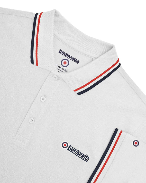 Lambretta Twin Tipped Polo White/Red/Navy