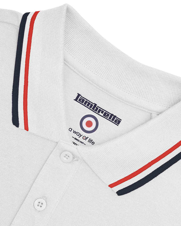 Lambretta Twin Tipped Polo White/Red/Navy