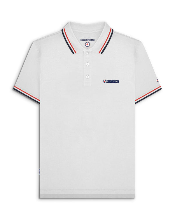 lambretta Twin Tipped Polo White/Red/Navy
