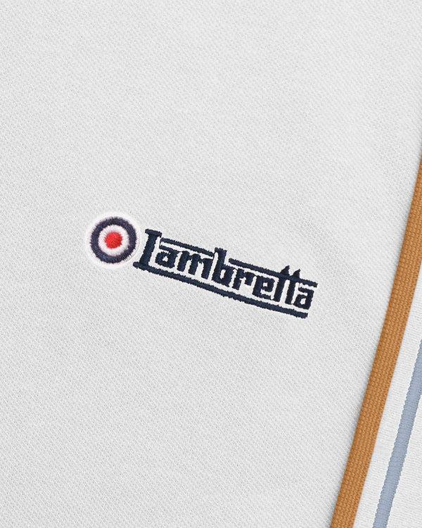 Lambretta Twin Tipped Polo White/Sky/Tobacco
