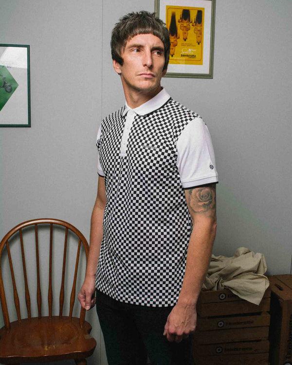 Lambretta Two Tone AOP Polo White