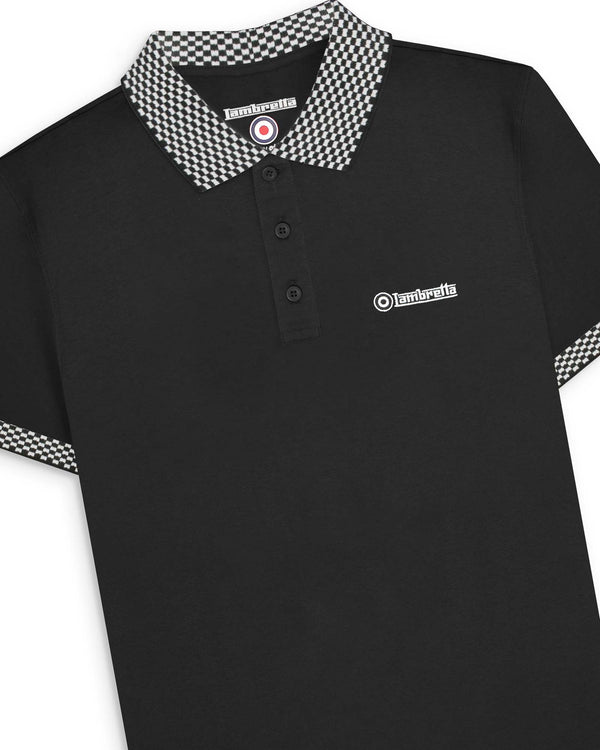 Lambretta Two Tone Polo Black