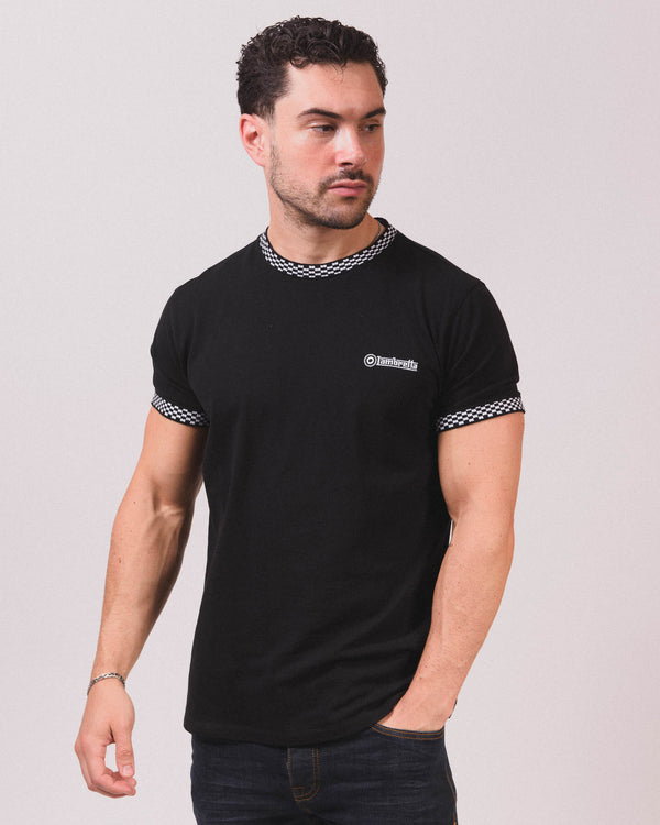 Lambretta Two Tone Ringer Tee Black