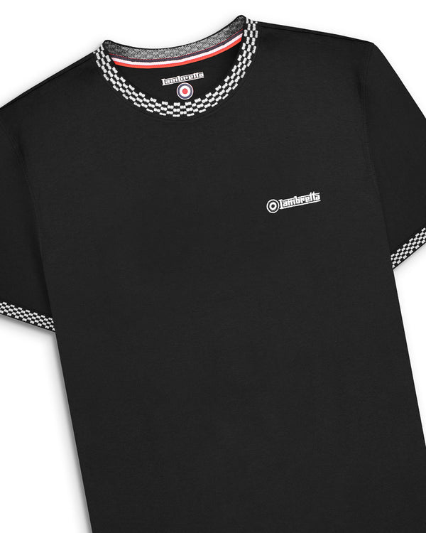 Lambretta Two Tone Ringer Tee Black