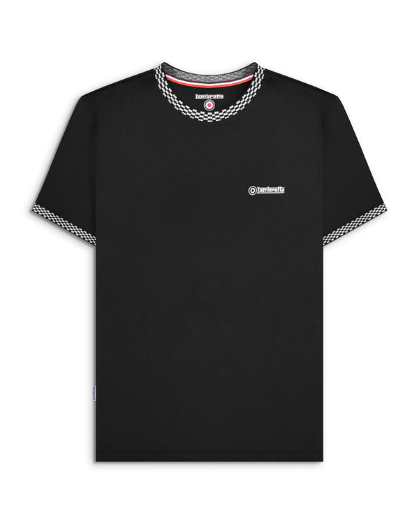 lambretta Two Tone Ringer Tee Black