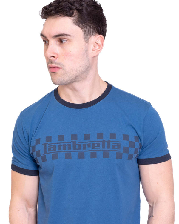 Lambretta Two Tone Ringer Tee Blue