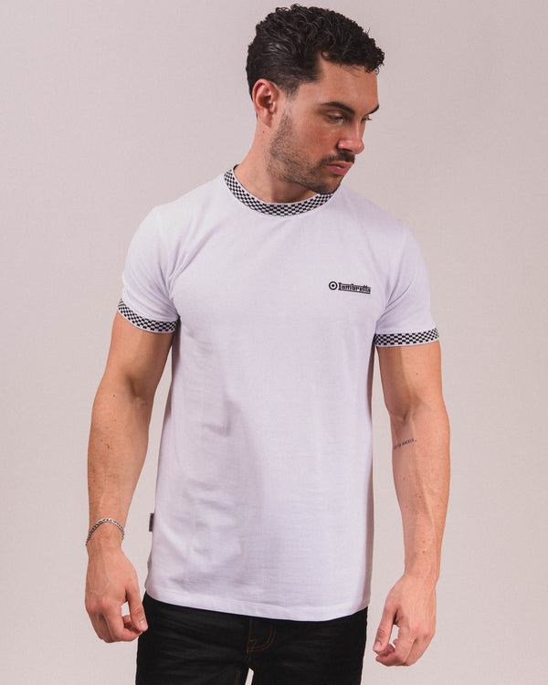 Lambretta Two Tone Ringer Tee White