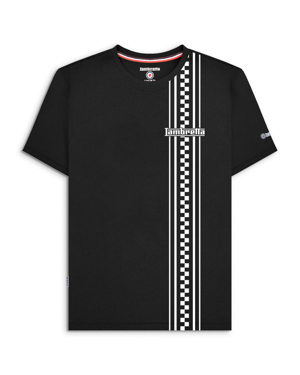 lambretta Two Tone Stripe Tee Black