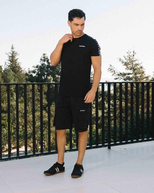 Lambretta Two Tone Taped Tee Black