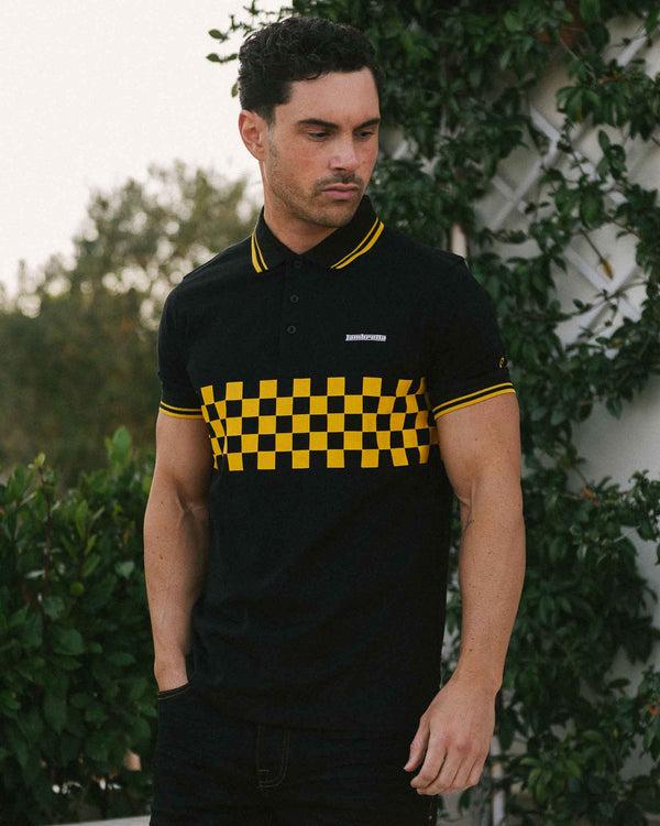 Lambretta Two Tone Tipped Polo Black/Gold