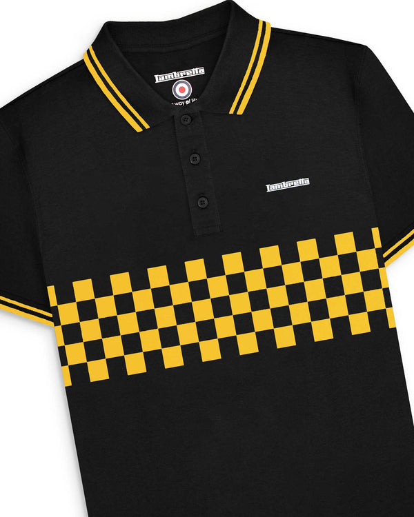 Lambretta Two Tone Tipped Polo Black/Gold