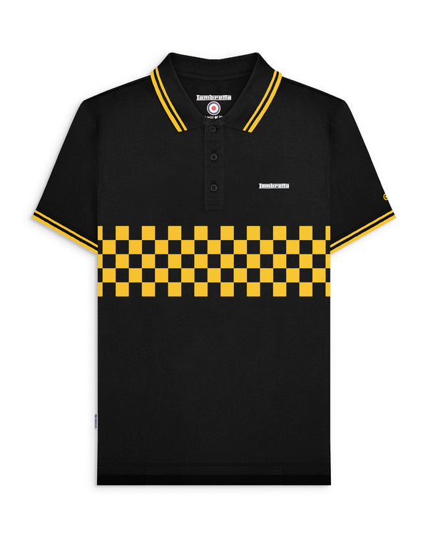 lambretta Two Tone Tipped Polo Black/Gold