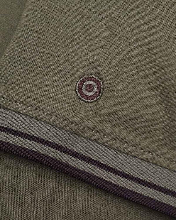 Lambretta Two Tone Tipped Polo Khaki/Java