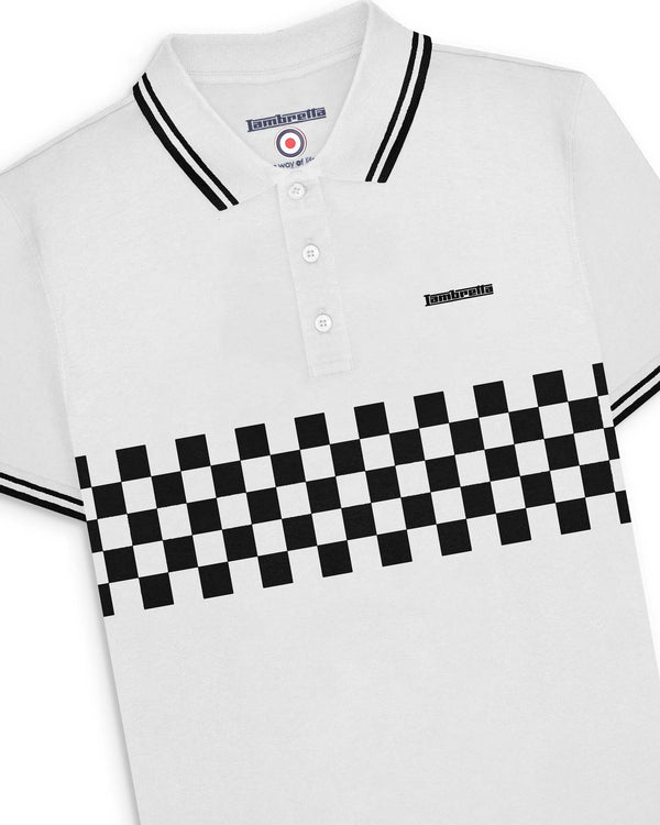 Lambretta Two Tone Tipped Polo White/Black