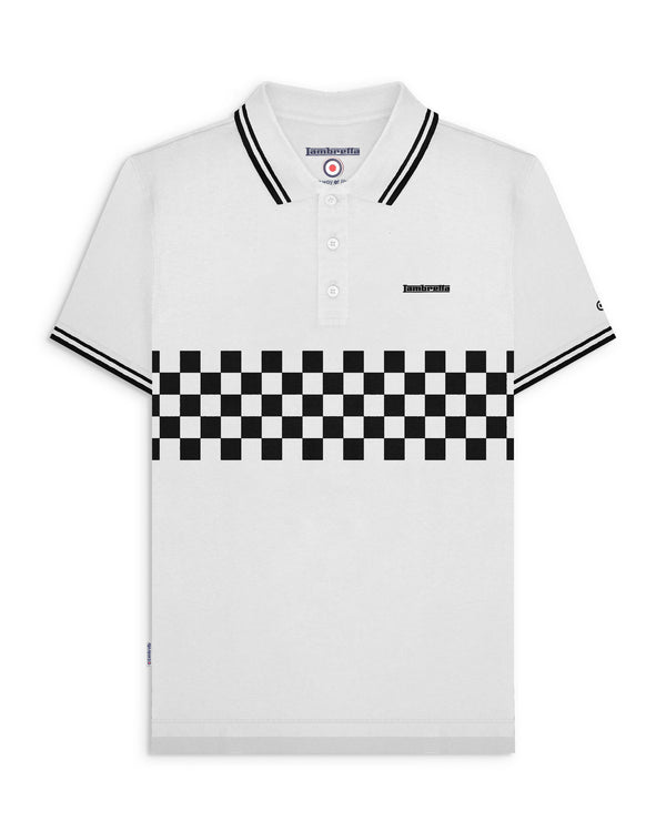 lambretta Two Tone Tipped Polo White/Black