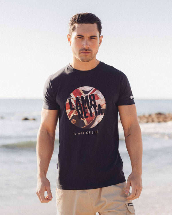 Lambretta Union Jack Guitar Tee Navy