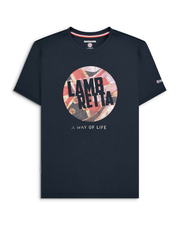 lambretta Union Jack Guitar Tee Navy