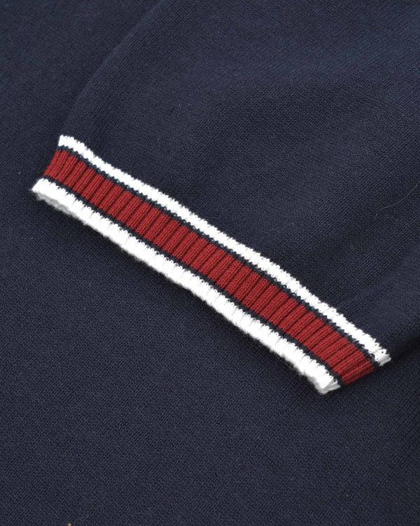 Lambretta Valero Tipped SS Knit Polo Navy