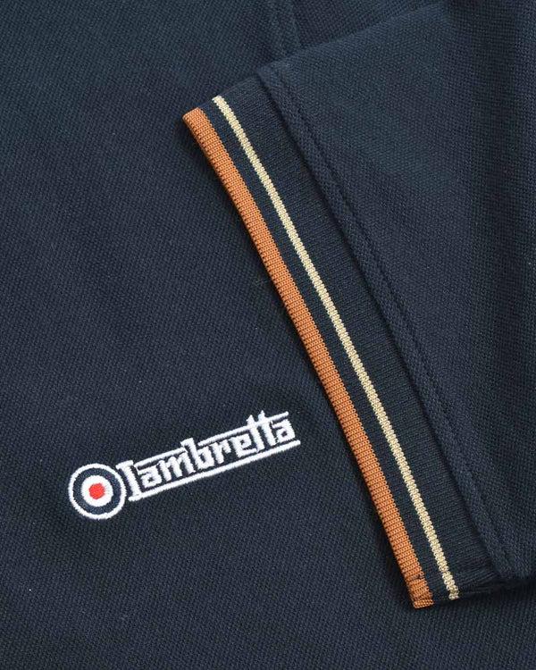 Lambretta Vertical Stripe Polo Navy
