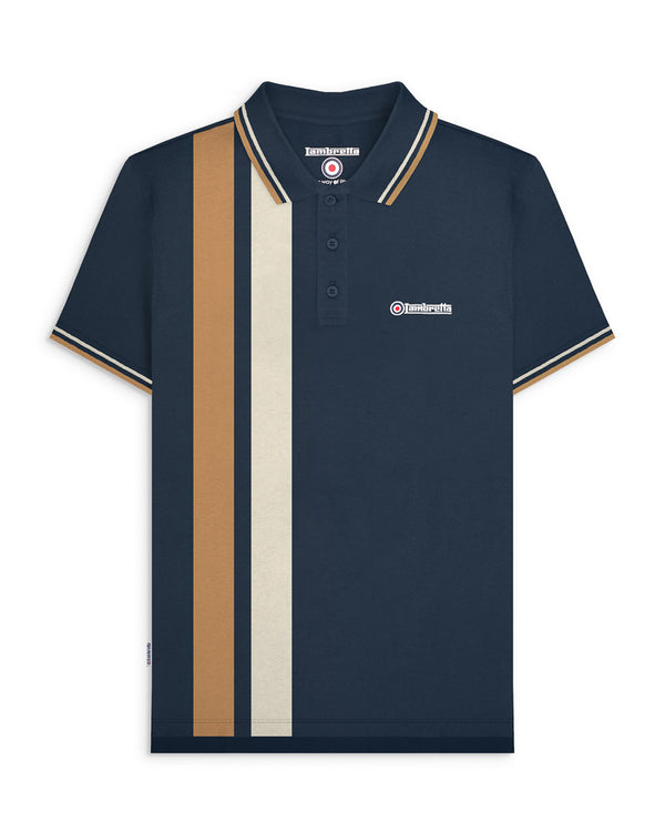 lambretta Vertical Stripe Polo Navy