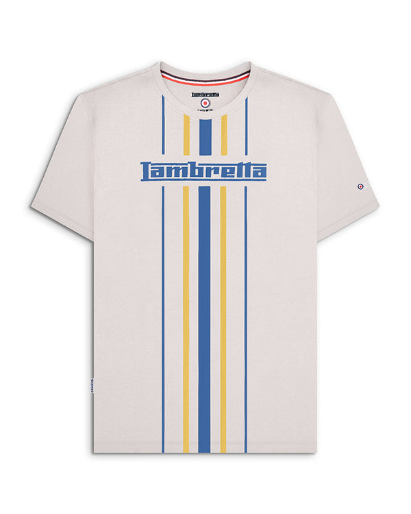 lambretta Vertical Stripe Tee Whitecap Grey