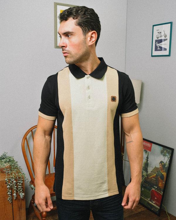 Lambretta Vintage Panel Polo Black