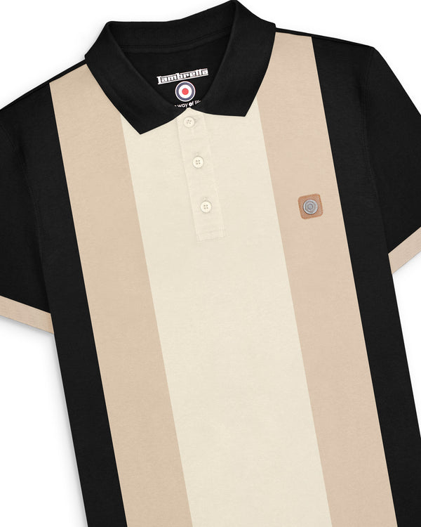 Lambretta Vintage Panel Polo Black