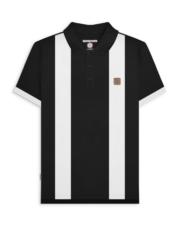 lambretta Vintage Panel Polo Black/White