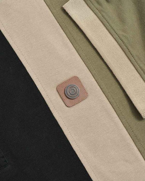 Lambretta Vintage Panel Polo Khaki/Black
