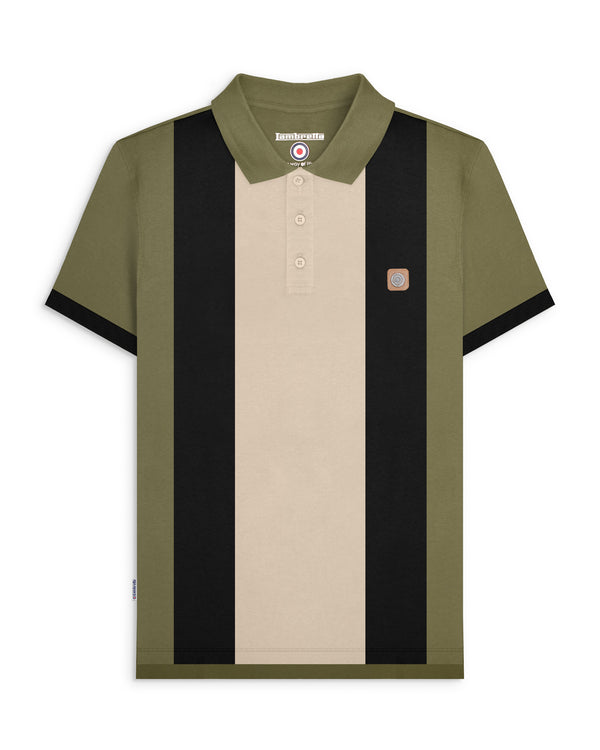 lambretta Vintage Panel Polo Khaki