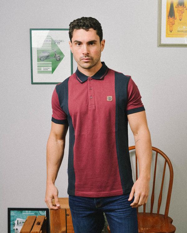 Lambretta Vintage Polo Burgundy/Navy
