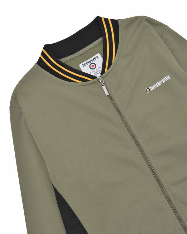 Lambretta Vintage Track Jacket Khaki/Black/Gold