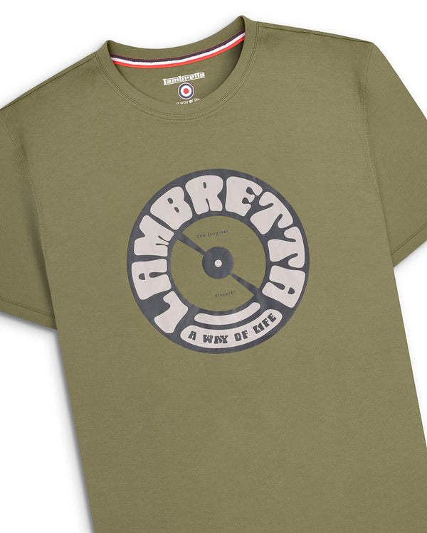 Lambretta Vinyl Tee Khaki