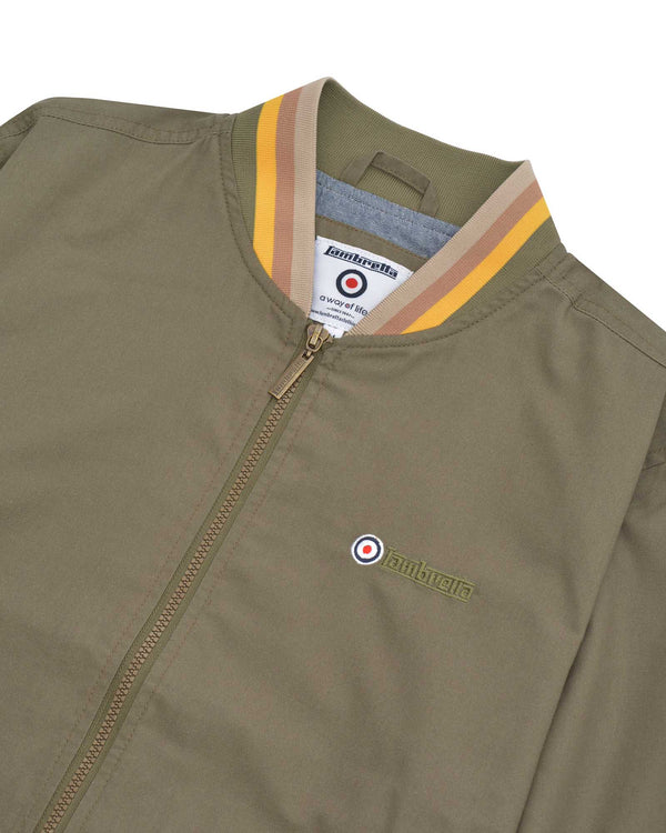 Lambretta Triple Tipped Monkey Jacket Khaki/Gold/Tobacco/Cream