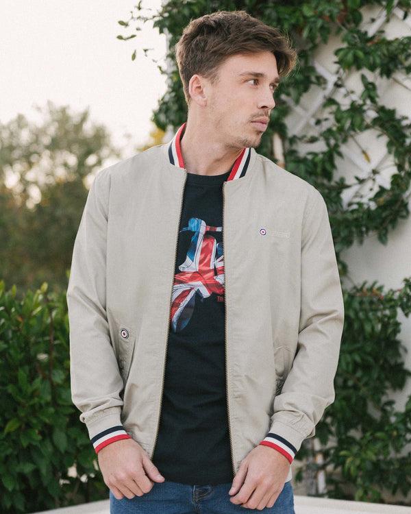 Lambretta Triple Tipped Monkey Jacket Stone/Red/White/Navy