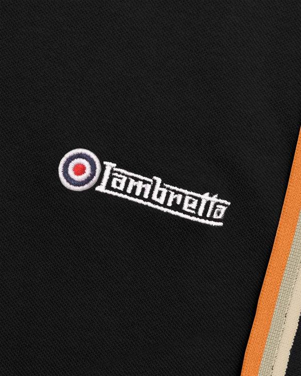 Lambretta Triple Tipped Polo Black/Stone/Cashew/Orange