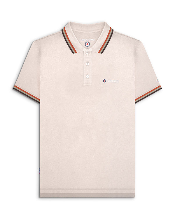 lambretta Triple Tipped Polo Oatmeal/Clay/Stone/Java