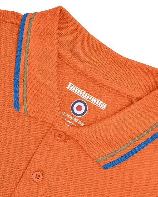 Lambretta Twin Tipped Polo Orange/Khaki/Vallarta Blue
